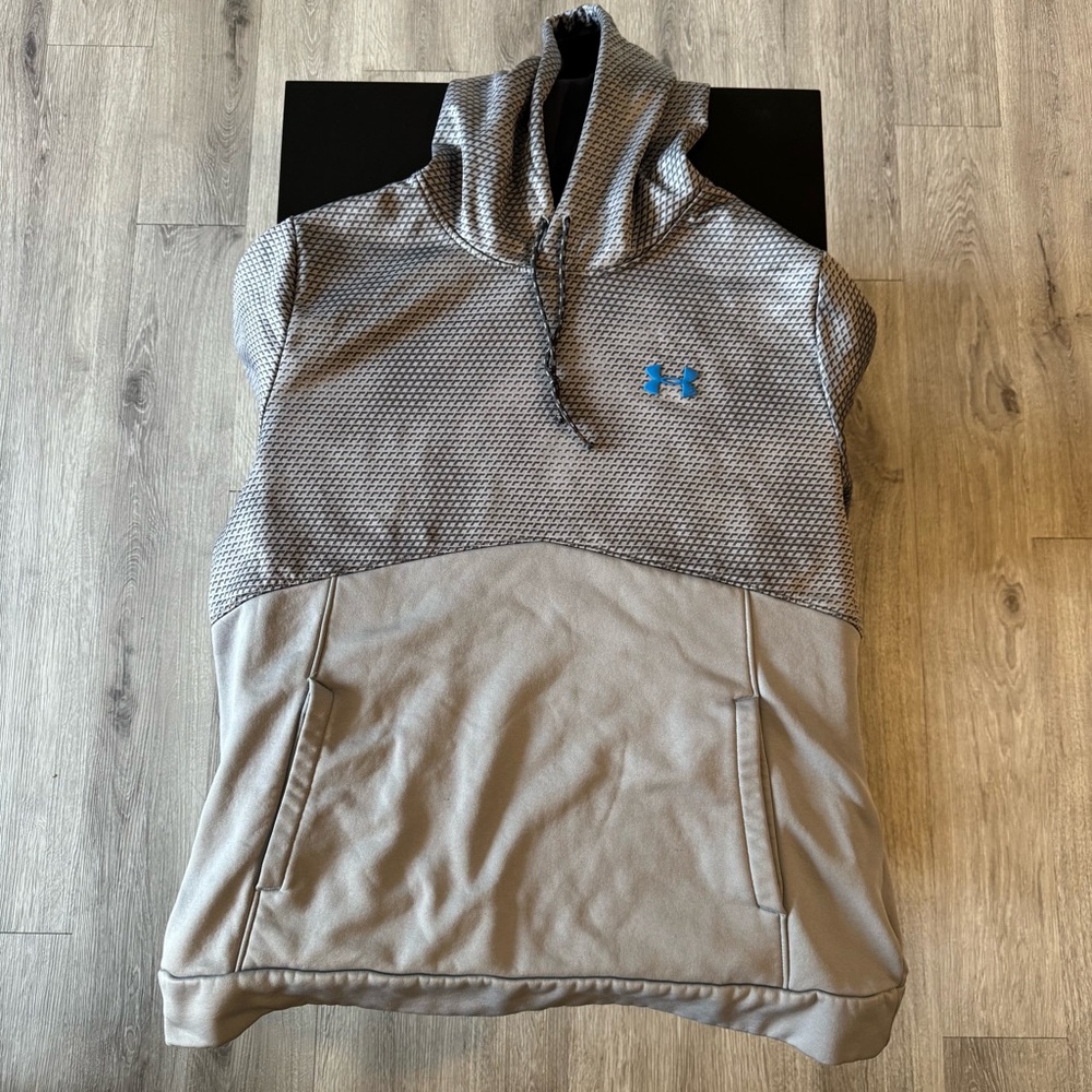 Men’s Under Armour UA Storm 1 Diamond Pattern Grey Loose Fit Hoodie Size XXL